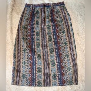 Vivaldi Jeanswear Southwestern Denim Midi Skirt